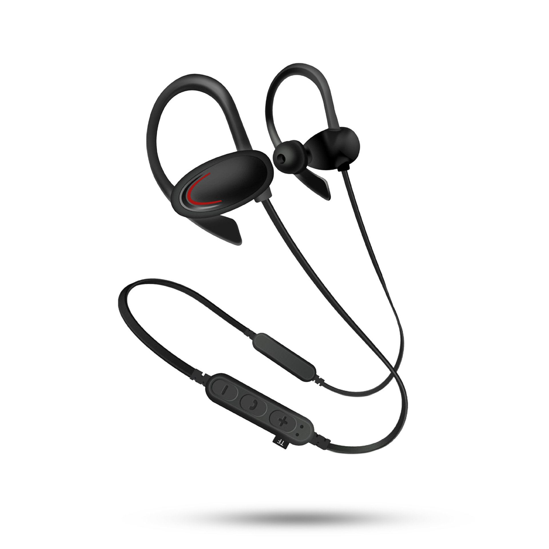 Hook Style Bluetooth Earphone Headset with MicroSD MUSIC Slot MSF1 (Black)